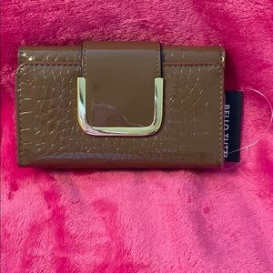 Brown wallet with gold clasp